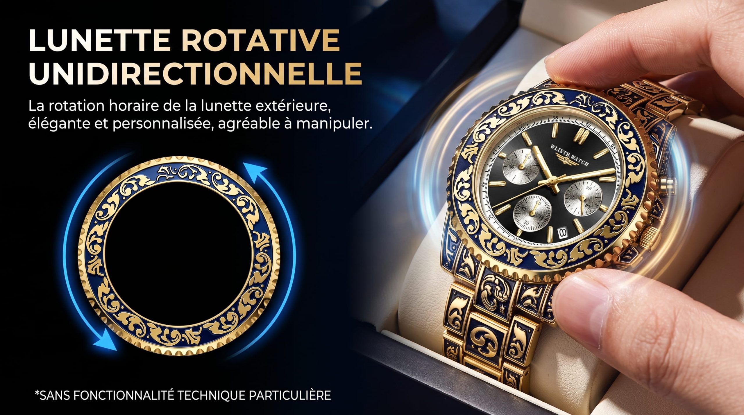 Lunette Rotative Unidirectionnelle - Montre OLEVS